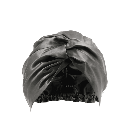 Silk Bonnet / Turban - Metallic Grey