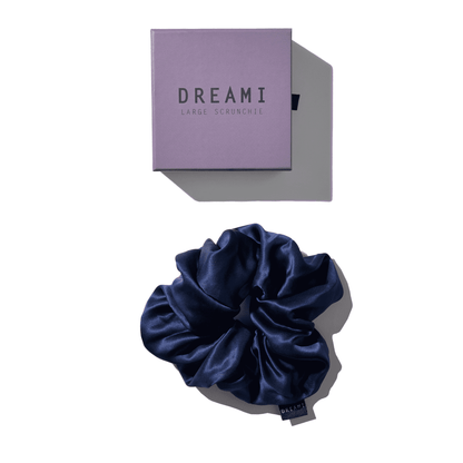 Oversized Silk Scrunchie - Navy Blue