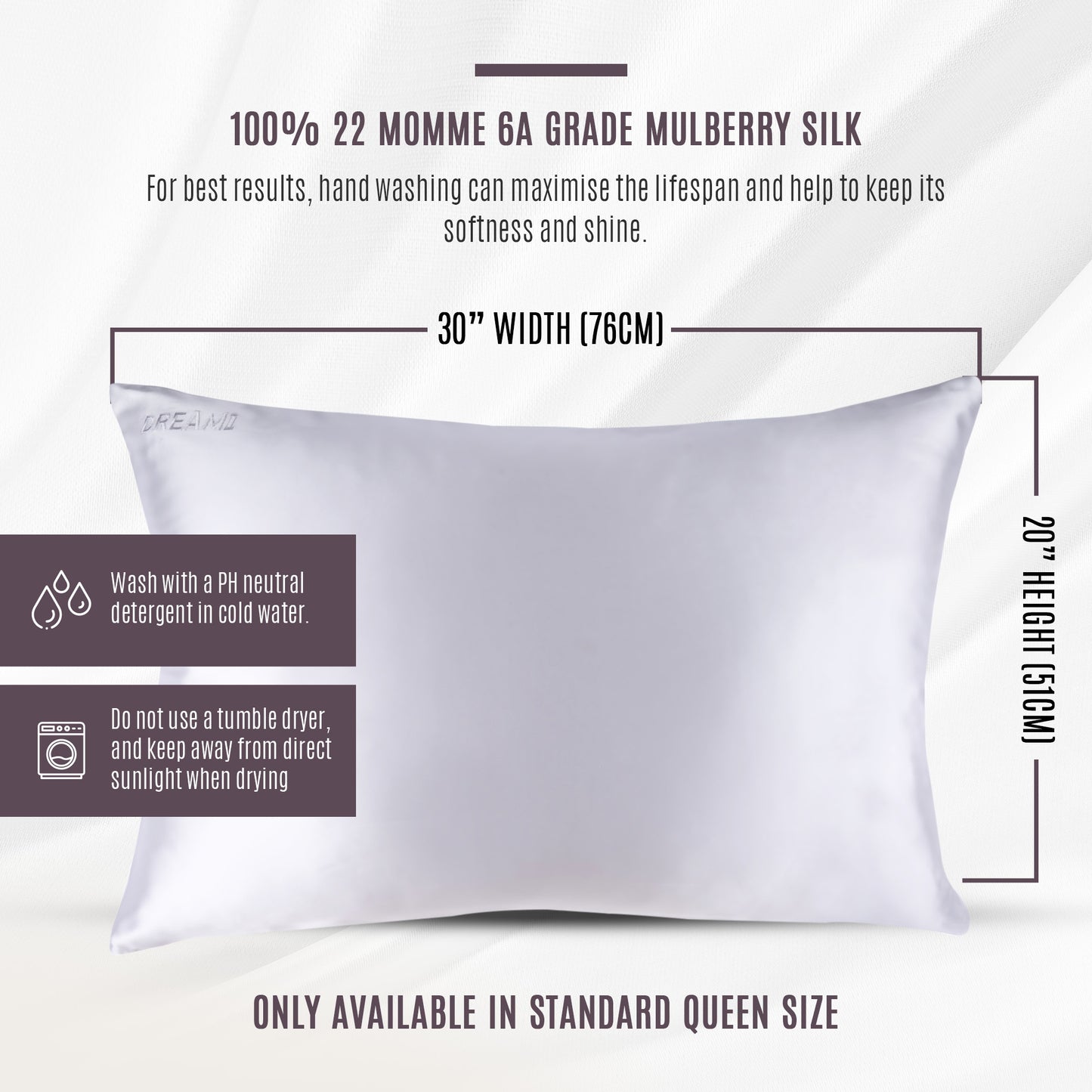 Silk Pillowcase - Silver Grey